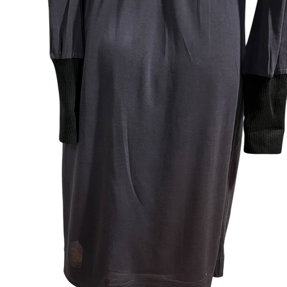 Tory Burch Blue & Black Gold Button Silk Cotton Blend Jersey Dress Size medium - Picture 3 of 13